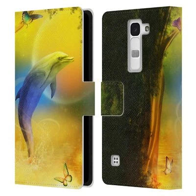 OFFICIAL SIMONE GATTERWE DOLPHINS LEATHER BOOK WALLET CASE COVER FOR LG PHONES 2 - Image 1 of 4