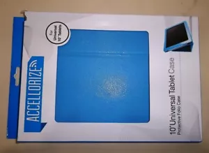 Accellorize 10" Universal tablet case, blue color, protective folio case NEW ! - Picture 1 of 8