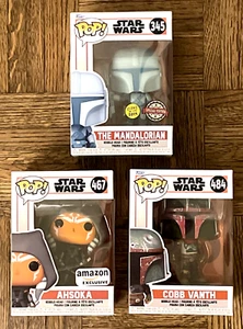 Funko Pop Star Wars MANDALORIAN Hologram GID 384 AHSOKA Amazon 467 VANTH 484 LOT - Bild 1 von 7