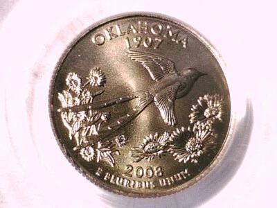 Oklahoma 2008 P Washington State Quarter PCGS SP 68 Satin Finish 15365660 - Image 1 of 3