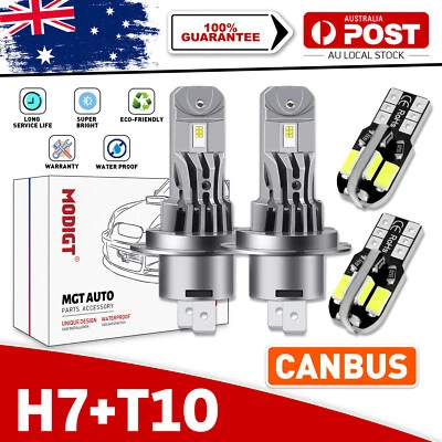 NEW 2×H7 LED Headlight No Error For Saab 9-5 2000-2009 Replace For Halogen - image 1 of 4