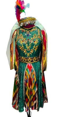 Disfraces de baile uzbeko para niñas Khorezm disfraces de actuación nacional vestido uzbeko Foto 1 de 4