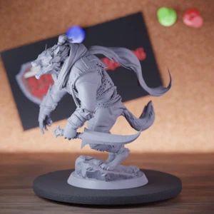 Werwolf Anführer Miniatur Mond Monster Mini Dungeons and Dragons 5e DnD TTRPG - Bild 1 von 8