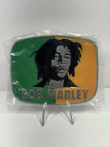 "Hebilla de cinturón Bob Marley verde amarillo 3,25"" X 4""" - Imagen 1 de 2