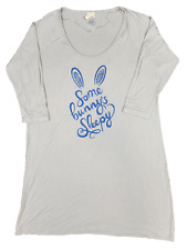 Nite Nite Munki Munki Sleep Shirt Pajamas Gray Bunny - Women's 2XL (EUC)