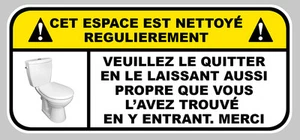 SAUBERE TOILETTENWARNUNG 15cmX7cm AUFKLEBER STICKER (WA023) - Bild 1 von 1