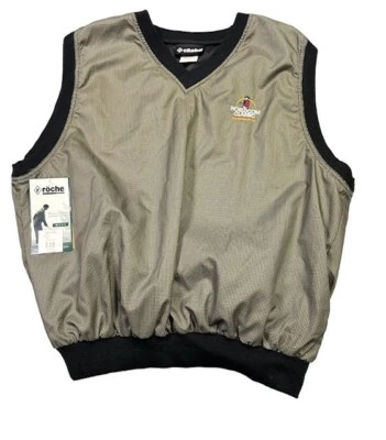 Roche Worldcom Classic Golf Vest Sz Large Olive Green & Black - Image 1 of 4
