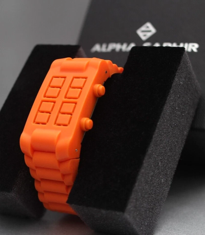 Alpha Saphir LED 3atm orange designer sport watch 374g - image 1 of 4