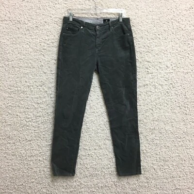 Pantalones de mezclilla rectos ajustados al tobillo Adriano Goldschmied AG 28 grises para mujer Foto 1 de 4