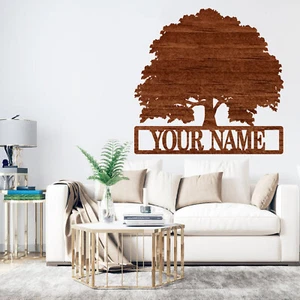 Personalized Tree Scene Name sign, Wood plaque sign,wood Crafts - Picture 1 of 6