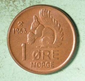 1963 - Norway 1 Øre  - INV# B-126 - Picture 1 of 2
