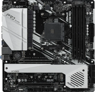 For ASROCK X570M Pro4 Motherboard AMD X570 DDR4 128G DP HDMI USB-C PCIe 4.0 mATX - Image 1 of 4