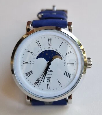 Vintage ANKER fase lunar, 46 mm, visualización de fecha, Harley Ronda SA378, cuarzo Foto 1 de 4