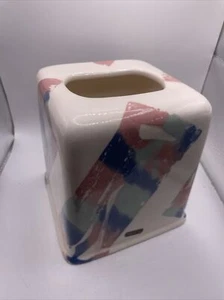 Vintage Vohann Of California Ceramic Hand Painted 90s Tissue Box Cover - Picture 1 of 10