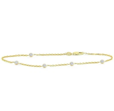 14K Yellow Gold Bracelet .50 Carat of Lab Created Diamonds By The Yard 7 In - Image 1 of 3