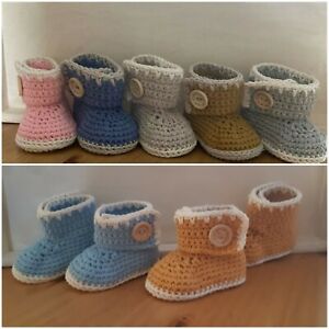 Handmade Crochet First Baby Shoes Baby Girls Boy Booties Boots Ugg Casual Unisex