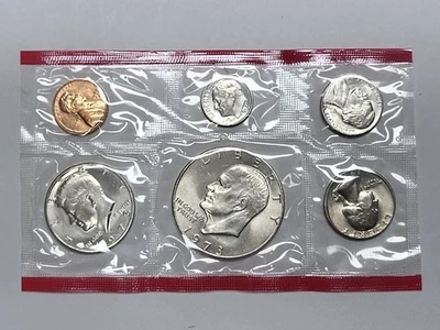 1973 Denver Set of Mint Coins Ike Dollar Included Not touched in 50 years B - Image 1 of 4