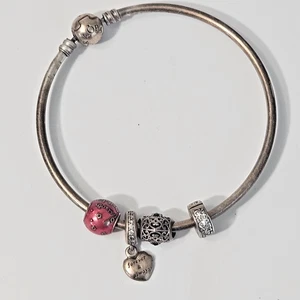 Original Pandora Armband 4 ALE Charms Herz Geburtstag Forever & Always 925 - Bild 1 von 20