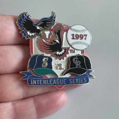 Vintage 1997 Interleague Series Lapel Pin Seattle Mariners vs Colorado Rockies - Image 1 of 4