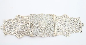 Antique Sterling solid silver nurses buckle 3 piece Victorian 1899 Samuel Jacob - Picture 1 of 12