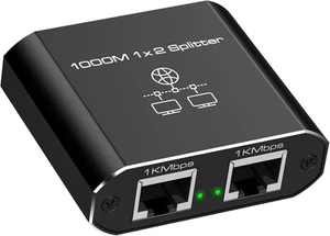 VEDINDUST Ethernet Splitter 1 to 2 1000Mbps Ethernet Switch 2 Port Gigabit Ne... - Picture 1 of 7