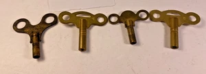 Antique Brass Clock Winding Keys Lot of 4,  Marked #4 - #6 -Well co Lot #2 - Picture 1 of 6