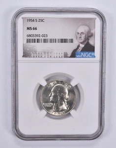 MS66 1954-S Washington Quarter NGC Special Label *3920 - Picture 1 of 7