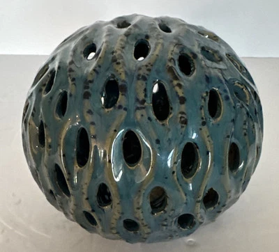 Coffee Table Ball Decoration 6” Round Geo Sphere Contemporary Design Beautiful - Image 1 of 4