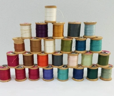 Vintage Wooden Spools Of Thread Assorted Colors Coats & Clark Brand Sewing Craft - Image 1 of 4