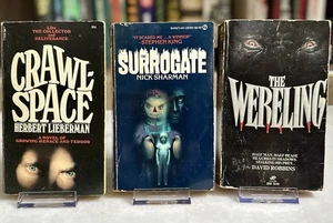 Vintage Horror Book Lot 70s/80s 1st Print PB (Surrogate/Crawlspace/The Wereling) - Picture 1 of 15