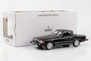 1:18 Mercedes-Benz 450 SL R107 US-Version American Gigolo 1979 schwarz Norev - Picture 1 of 7