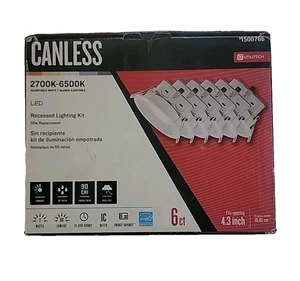 Utilitech Canless (4 Zoll) rund 2700k-6500k 580 Lumen schaltbar dimmbar 6 Stück - Bild 1 von 5