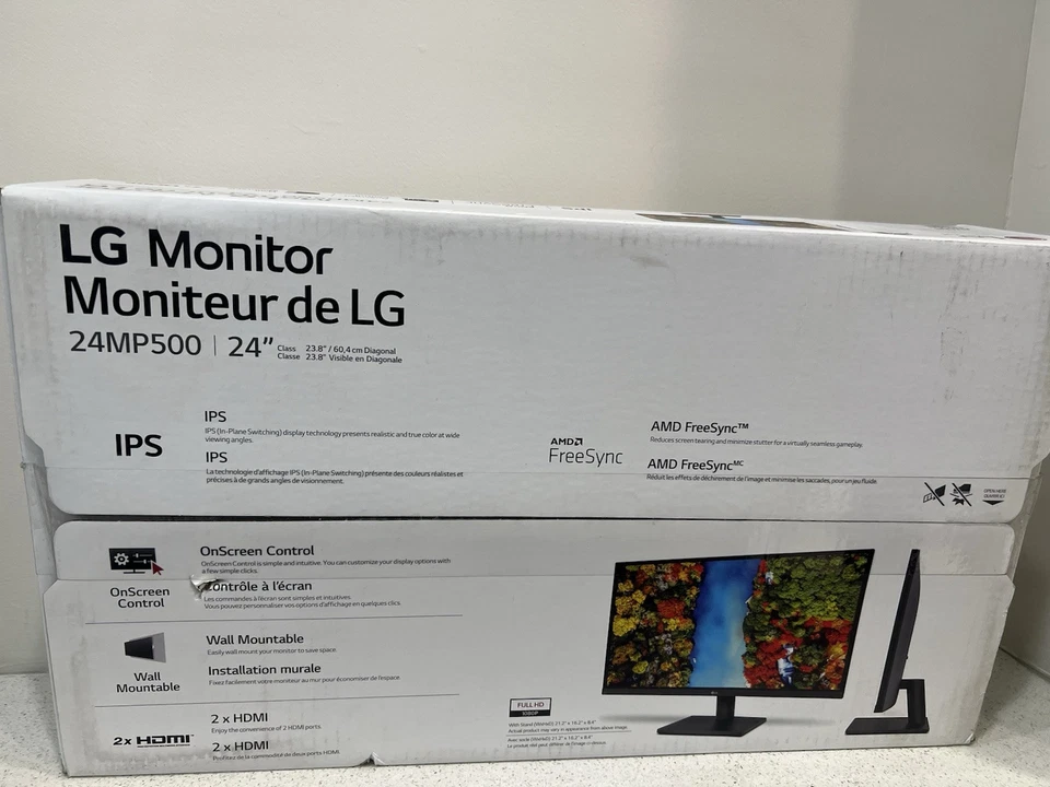 LG - 24” IPS Full HD 75Hz FreeSync Monitor -24MP500-B NEW - Image 1 of 1