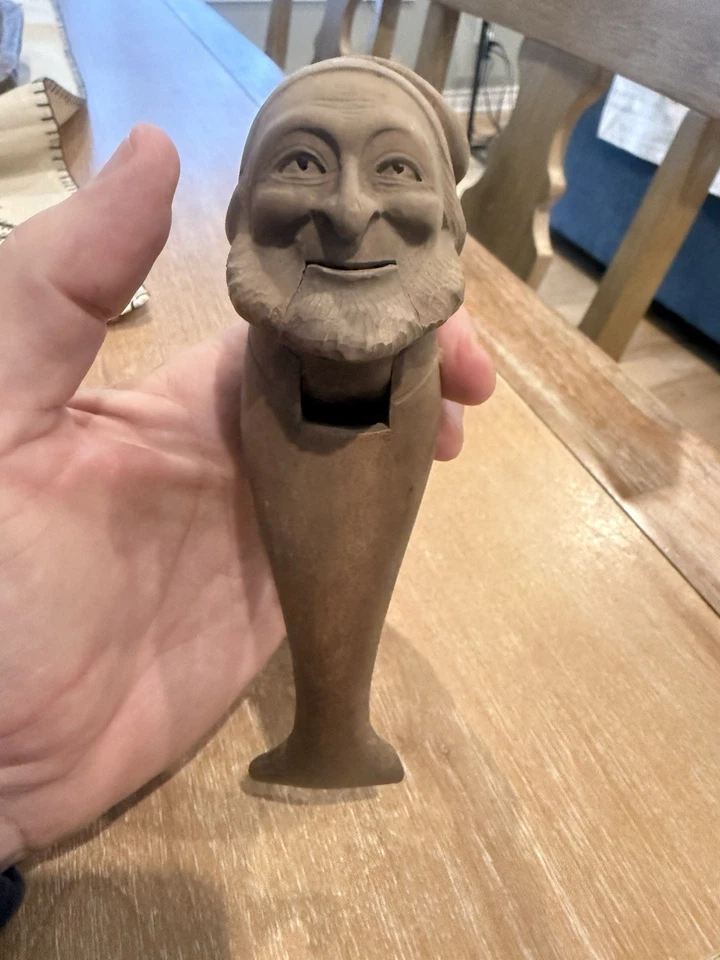 Vintage wood hand made carved nut cracker pls read  - Image 1 of 4