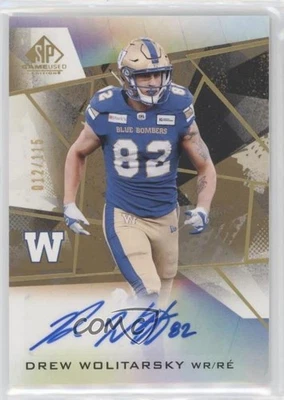 2021 SP Game Used Edition CFL Auto Gold /115 Drew Wolitarsky #A-WO Auto - Image 1 of 2