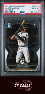 Jacob Wilson 2023 Bowman Draft #BDC121 cromo PSA 10, envío gratuito - Imagen 1 de 2