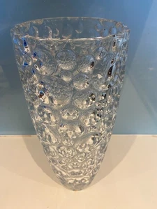 Vintage Böhmische Bleikristall Blase Vase Klar Knopf Glas Tschechien 70er - Bild 1 von 8