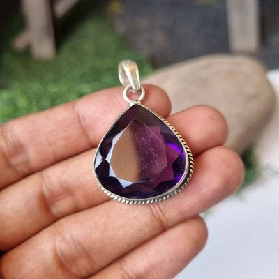 Amethyst Gemstone Pendant 925 Sterling Silver Free Shipping Gift Pendant  PG6840 - Image 1 of 4