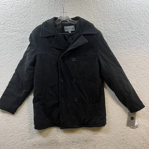 Excelled Men’s Black Double Breasted Classy Jacket Overcoat Heavyweight Large - Picture 1 of 13