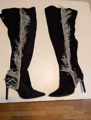 Женские сапоги Cape Robbin на молнии сбоку на высоком каблуке заостренные до бедер 10 - Изображение 1 из 4