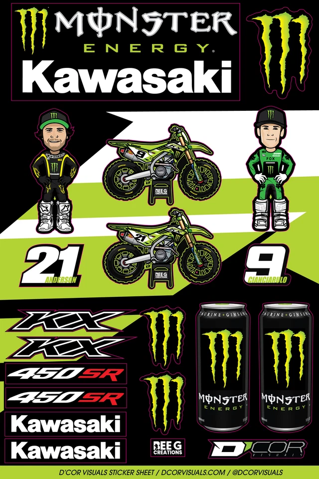 Folhas de decalque para Kawasaki - Imagem 1 de 1