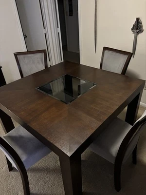 Pure Wooden Table Set Comes With Four Chairs - Image 1 of 4
