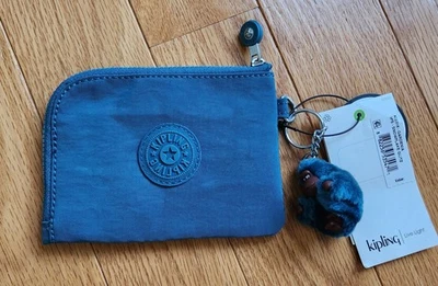 Kipling Gardenia бирюзовый синий серебряный снежинка нейлона бумажник мешок кошелек с ремешком новый с Ярлыками - Изображение 1 из 4