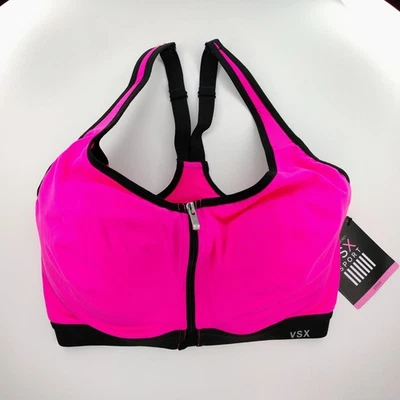 Victoria's Secret VSX Sport 32DDD Pink Zip Bra In A Bra Cushioned Wired - Image 1 of 4