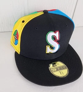 New Era 59Fifty Seattle Mariners Holiday Games Retro Größe 7 3/8 eng anliegende Mütze Kappe - Bild 1 von 13