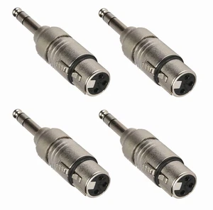 (4) ProCraft PC-TE006 1/4" Stereo TRS Tip Ring Sleeve Plug to XLR Female 3 Pin - Picture 1 of 1