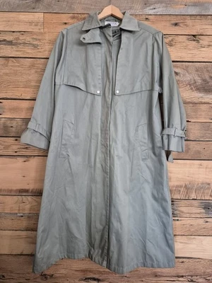 Trench coat vintage JG Hook feminino bege ocidental tamanho pequeno 12 com cinto/forro - Imagem 1 de 3