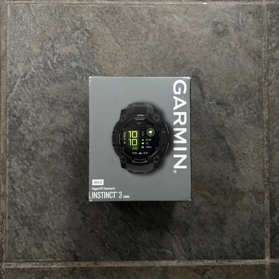 Garmin Instinct 3 AMOLED Smart Watch 50mm Charcoal - Brand New ⌚️ UK STOCK - Image 1 of 4