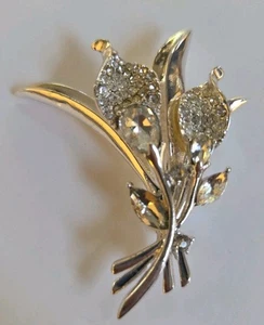Vintage Napier silberfarben und Strass Calla Lilie Blume Brosche signiert 2-1/2" - Bild 1 von 15