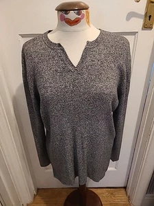 Ladies Kaleidoscope Size 16 Grey Fleck Long Sleeved Pullover Jumper - Picture 1 of 7